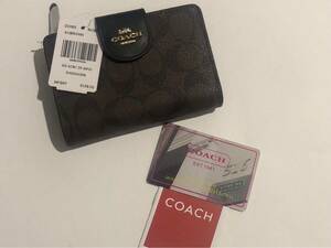 ［1円スタート］COACH コーチ　ブラウン　ブラック　折財布　新品未使用　c0082