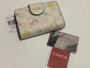 ［1円スタート］COACH コーチ　折財布　二つ折り　　チョークマルチ　新品未使用　c8741