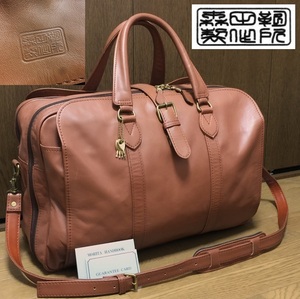 定価52,800円 森田鞄製作所 日本製 上質 馬革 ホースレザー 2WAY ショルダー トラベル ボストンバッグ メンズ 茶 ブラウン 出張 旅行鞄