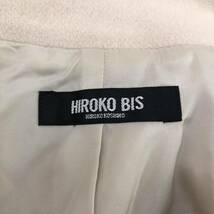 B369 HIROKO BIS ヒロコビス ウールコート ロングコート コート アウター 上着 羽織り 長袖 ウール 100% ベージュ系 レディース 11_画像7