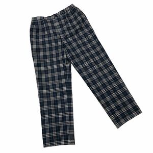 NB207 BURBERRY GOLF Burberry Golf tapered pants wool pants pants bottoms navy series check pattern lady's 11AR made in Japan 