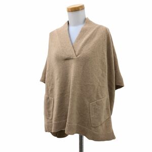 S191 theory セオリー カシミヤ100% ニットセーター セーター トップス 半袖 プルオーバー カシミア cashmere レディース S ベージュ