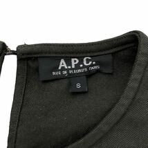 NB213 フランス製 A.P.C. アーペーセー プルオーバー トップス 五分袖 クルーネック ウール 100% ブラウン系 レディース S_画像7