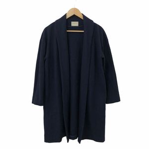 B378 UNITED ARROWS ユナイテッドアローズ ガウンコート コート カーディガン アウター 上着 羽織り ウール 100% ネイビー 実寸参考 日本製