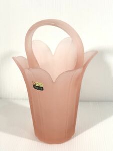 クラタクラフト 創作ガラス 花びら うすピンク 花瓶 花器 美品 倉田 P7 利他人