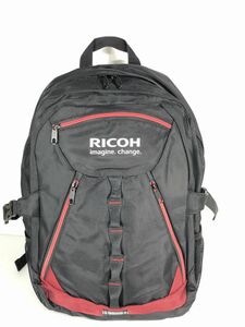RICHO リコー リュック 男女兼用 黒x赤 美品 PC収納 カメラリュックとしても 13