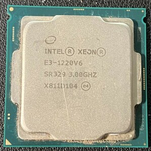 【中古パーツ】複数購入可 CPU Intel Xeon E3 1220v6 3.0GHz TB 3.50GHz SR329 Socket FCLGA1151 4コア4スレッド 動作品 サーバー用