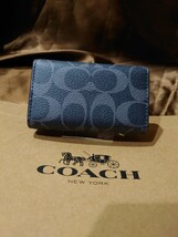 【1スタ】C-385 新品未使用 COACH ファイブ リング キー ケース シグネチャー キャンバス_画像2