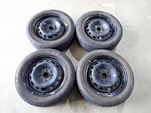 YS6602【送料無料185/55R15】パッソ ブーンなどへ 中古夏スチールセット ブリヂストン playz PXⅡ ■15×6J 100/4H ET約+50■