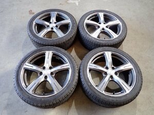 YS6658【送料無料225/45R18】オデッセイ エスティマ ケンダ 中古スタッドレスセット ■18×7.5J 114.3/5H ET55■《即決あり》