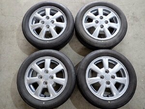 YS7012【送料無料155/65R14】ダイハツ純正 キャスト ウェイク タント ムーヴ など中古夏タイヤセット●14×4.5J 100/4H ET45●