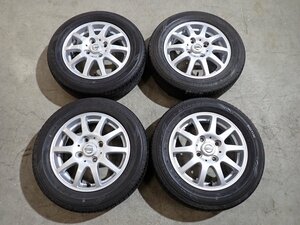 YS7279【送料無料155/65R13】ニッサン純正 オッティ モコ ルークスなどに ダンロップ 中古夏タイヤセット ▼13×4J 100/4H ET45▼