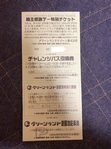 送料無料 グリーンランド 株主感謝デー特別チケット １セット 3月28日のみ有効 株主優待