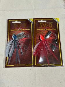 メガバス SV-3 3/4oz DW 2個セット 未開封品 FIRE RED & HASU スピナーベイト