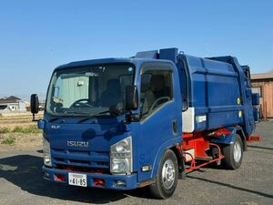  selling up!!......!H21 year Isuzu Elf garbage car 3 ton Fuji mighty -5.5m3 cubic meter paker car R6 year 9 to month vehicle inspection "shaken" have 6 speed manual 