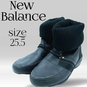 New Balance ニューバランス ニット切替 ブーツ size25.5/黒
