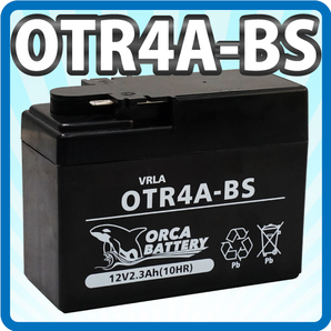 高品質 バイクバッテリー OTR4A-BS (互換：CT4A-5 NT4A-5 FTR4A-BS)互換 充電・液注入済みの画像1