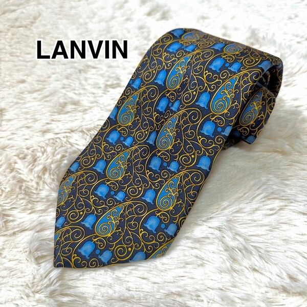 極美品　LANVIN ネクタイ　花柄　ランバン