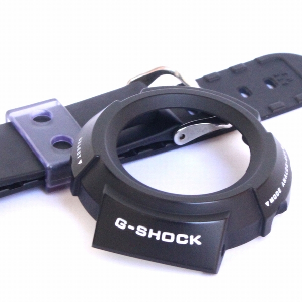 (89001)G-SHOCK Gショック AW-500 ベゼル バンド ベルト カスタム 黒白 白文字 白ロゴ AW-500-1Eなどに 白文字 交換部品