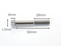 64チタン合金ボルト M8×60mm P1.25 テーパーキャップ ゆうパケット対応 焼き色なし Ti-6Al-4V_画像5