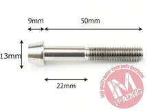 64チタン合金ボルト M8×50mm P1.25 テーパーキャップ ゆうパケット対応 焼き色なし Ti-6Al-4V_画像3