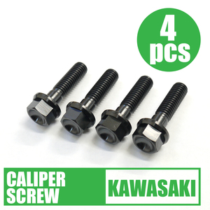 ZRX1200 DAEG for 64 titanium made front caliper mount bolt 4 pcs set black Ti-6Al-4V