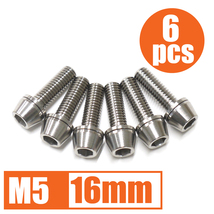 64チタン合金ボルト M5×16mm P0.8 6本セット ワッシャー付き テーパーキャップ ゆうパケット対応 焼き色なし Ti-6Al-4V_画像1