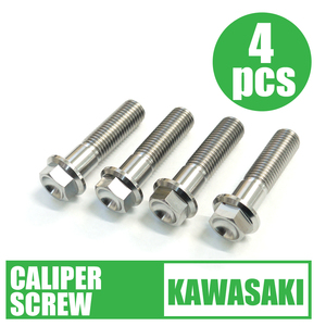 ZZR1100D for 64 titanium made front caliper mount bolt 4 pcs set natural Ti-6Al-4V