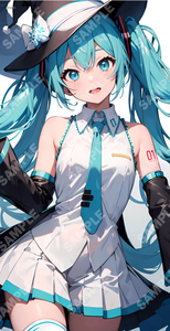 S70311-初音 ミク コスプレ アート 美少女 超大バスタオル 毛布 タペストリー ポスター 抱き枕カバー系 100×50cm