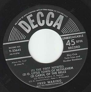 Fred Waring And His Pennsylvanians / The First Nowell/Oh Little Town Of Bethlehem/Carol Of The Bells 7インチ盤 1950 クリスマス