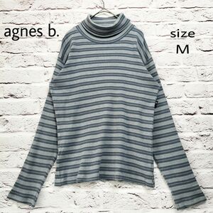 【ボーダー柄】agnes b. homme PARIS タートルネック ニット