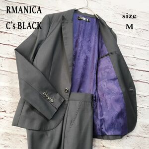 【裏地ペイズリー柄】RMANICA C's BLACK セットアップ スーツ