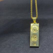 金 ネックレス ペンダント インゴット ネックレス 金の延べ棒 ゴールドバー 18k Gold Plated k18 鍍金 157_画像4