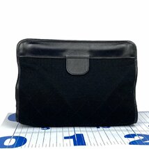 【1円～】シャネル CHANEL バッグ クラッチバッグ セカンドバッグ マトラッセ ヴィンテージ レザー コットン ブラック ココマーク 中古_画像4