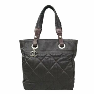 【1円～】シャネル CHANEL バッグ トートバッグ パリビアリッツトート コットン ボルドー シルバー金具 中古