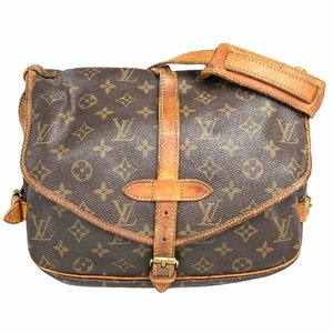 【1円～】ルイヴィトン LOUIS VUITTON バッグ ショルダーバッグ ソミュールGM M40662 VI1921 モノグラム PVC レザー ブラウン 中古