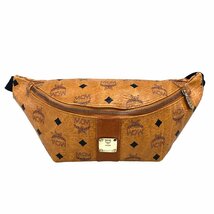 【1円～】エムシーエム MCM バッグ ウエストポーチ ボディバッグ ヴィセトス レザー B5816 キャメル 中古_画像1