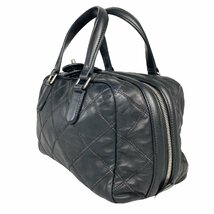 【1円～】シャネル CHANEL バッグ ボストンバッグ ミニボストンバッグ ハンドバッグ マトラッセ レザー ブラック シルバー金具 中古_画像3