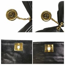 【1円～】シャネル CHANEL バッグ ショルダーバッグ チェーンショルダーバッグ　二連 マトラッセ ラムスキン レザー ゴールド金具 ブラック_画像9