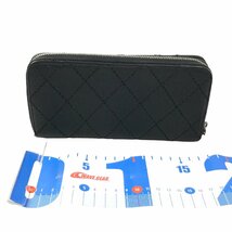 【1円～】シャネル CHANEL 財布 長財布 ワイルドステッチ キャビアスキン ココマーク ブラック 10番台 シルバー金具 中古_画像4