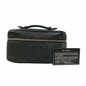 【1円～】 シャネル CHANEL バッグ バニティバッグ ハンドバッグ コスメポーチ キャビアスキン ココマーク 3番台 ゴールド金具 中古