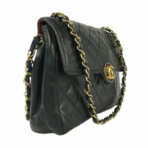 【1円～】シャネル CHANEL バッグ ショルダーバッグ チェーンショルダー マトラッセ ラムスキン レザー ゴールド金具 ブラック 中古_画像2