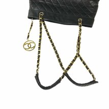 【1円～】シャネル CHANEL バッグ ショルダーバッグ チェーンショルダーバッグ マトラッセ 3番台 ラムスキン ブラック ゴールド金具 中古_画像5