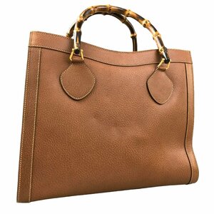 【1円～】グッチ GUCCI バック ハンドバッグ トートバッグ バンブー ブラック ブラウン 中古