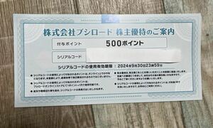 ブシロード株主優待 500P