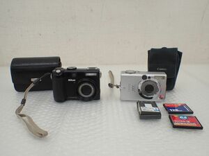 D770-60　Nicon ニコン COOLPIX P5100　コンパクトデジタルカメラ、Canon　キャノン　IXY DIGITAL 400　PC1038　バッテリー・SDカード