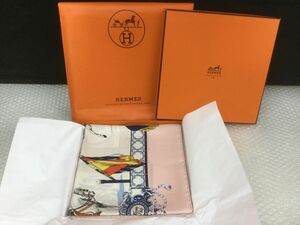 YS358-60【未使用保管品】HERMES エルメス カレ90 RealEscuela Andaluza del Arte 王立アンダルシア馬術学校 スカーフ シルク ピンク