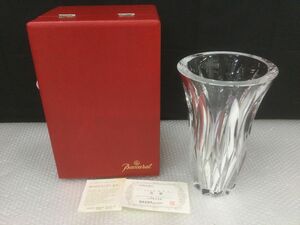 YS356-120【中古】バカラ Baccarat クリスタルガラス 花瓶 インテリア フランス製 花器 フラワーベース/保証書・箱付き