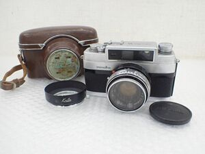 D882-60　MINOLTA ミノルタ　V2 フィルムカメラ レンジファインダー 、レンズ　MINOLTA ROKKOR-PF　1：2　f=45mm レザーケース付き
