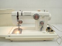 D030-120　ジャノメ JANOME　ミシン　MODEL 802・トピアエース802型 　フットコントローラー・ハードケース付き　針上下稼働確認済み_画像2